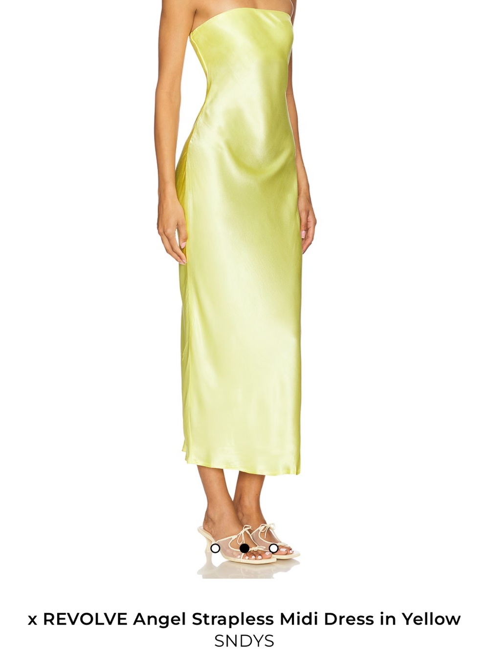 SNDYS Angel Strapless Slip Dress in Yellow